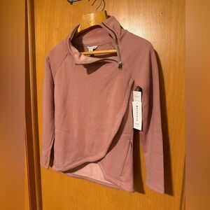 ATHLETA Blush Pink Cozy Karma ASYM Pullover Size S NWT